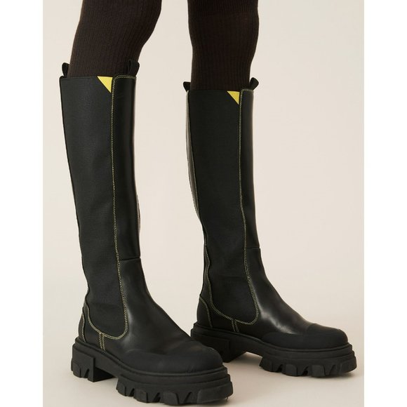 Ganni Shoes - Ganni HIGH CHELSEA BOOT Black Leather Size 7 US